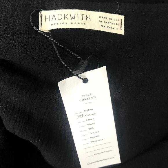 NWT Hackwith Design House black cotton oversize tank shift dress - Picture 7 of 8